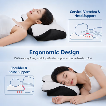 Ergonomic Memory Foam Neck Support Pillow - Modern Butterfly Design with Custom Logo Options for Wholesale Bulk OEM